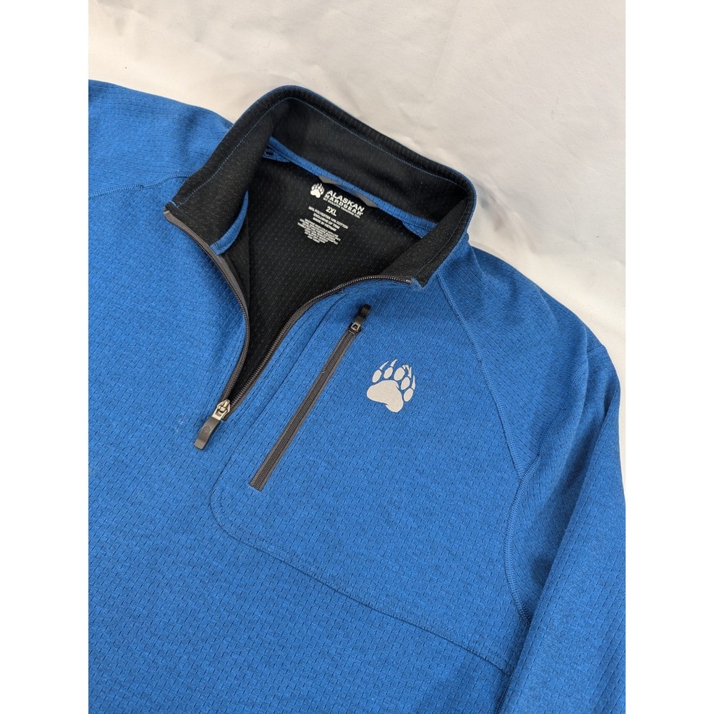 Duluth Alaskan Hardgear Swing‎ Dog 1/4 Zip Mock Pullover Mens Sz 2XL Blue